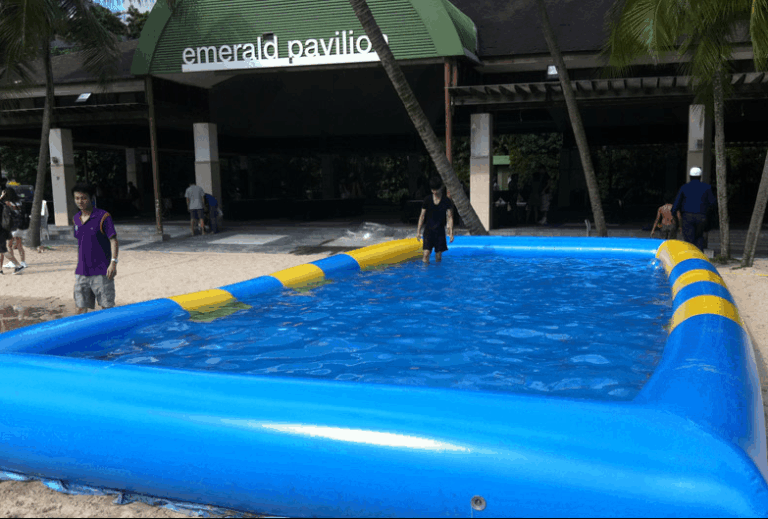 Inflatable Pool rental Singapore — on-site event setup view 1