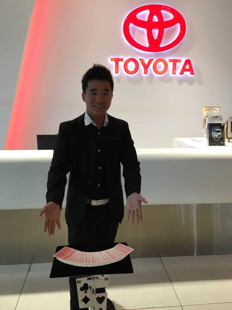 Roving Magician at Toyota Showroom