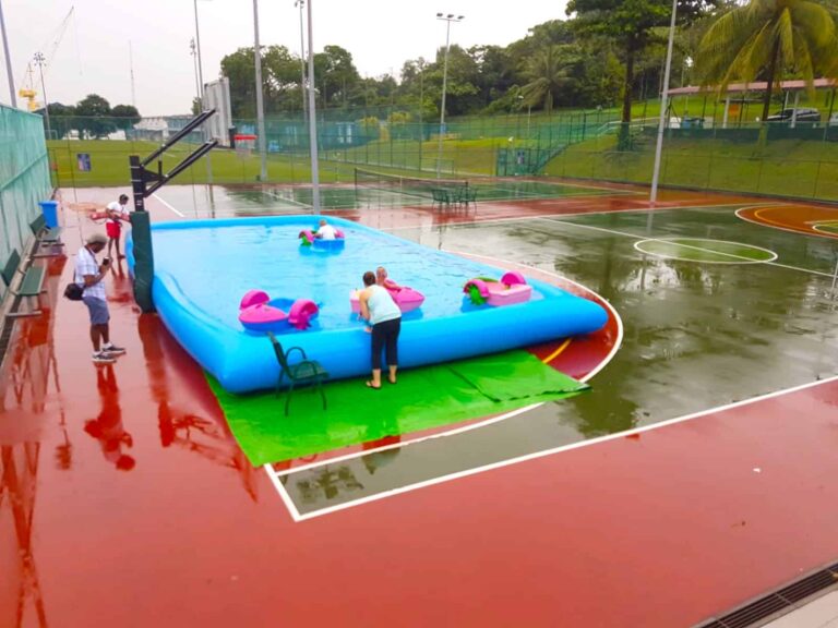 Inflatable Pool rental Singapore — on-site event setup view 3