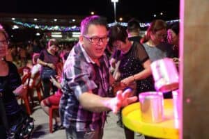 Milk Can Toss Fun Fair Game Booth