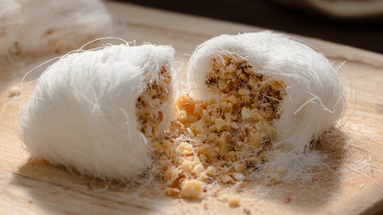 Traditional,Chinese,Dragon's,Beard,Candy,With,Peanut,,Dried,Coconut,,And