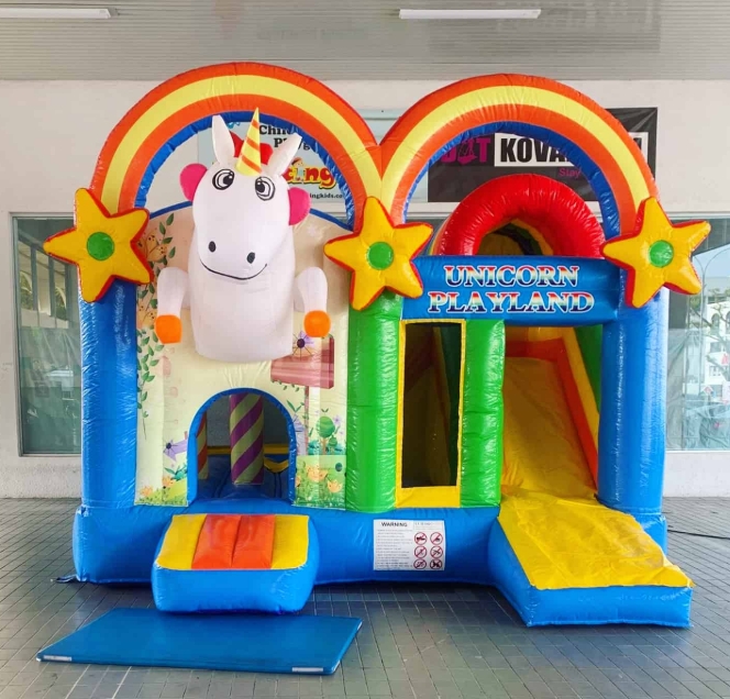 Unicorn Rainbow Bouncy Castle for Rent